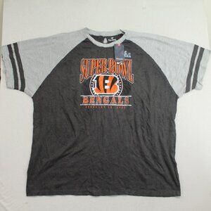 Fanatics Men Gray Tee Shirt Cincinatti Bengals Big Size 5XL
